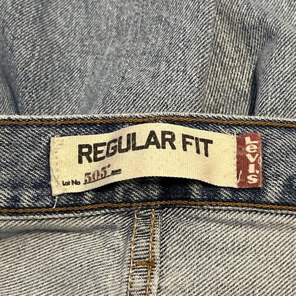 Men's Levis 505 Regular Fit Denim Jeans SZ 34x30 Blue Cotton Modern Red Tab - Picture 8 of 12
